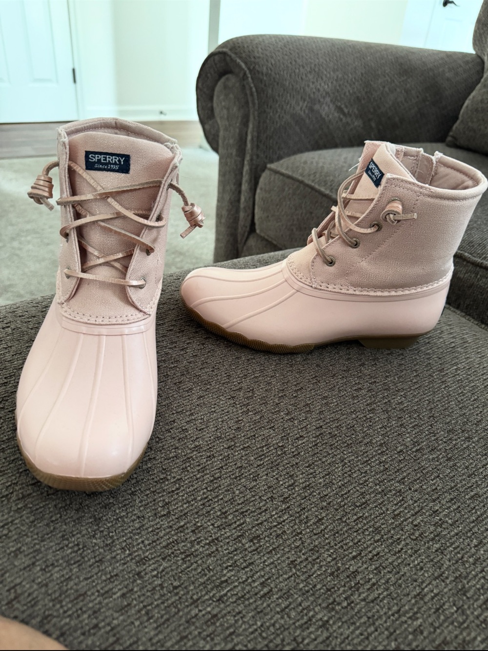 Sperry Womens Blush Pink Duck Boots